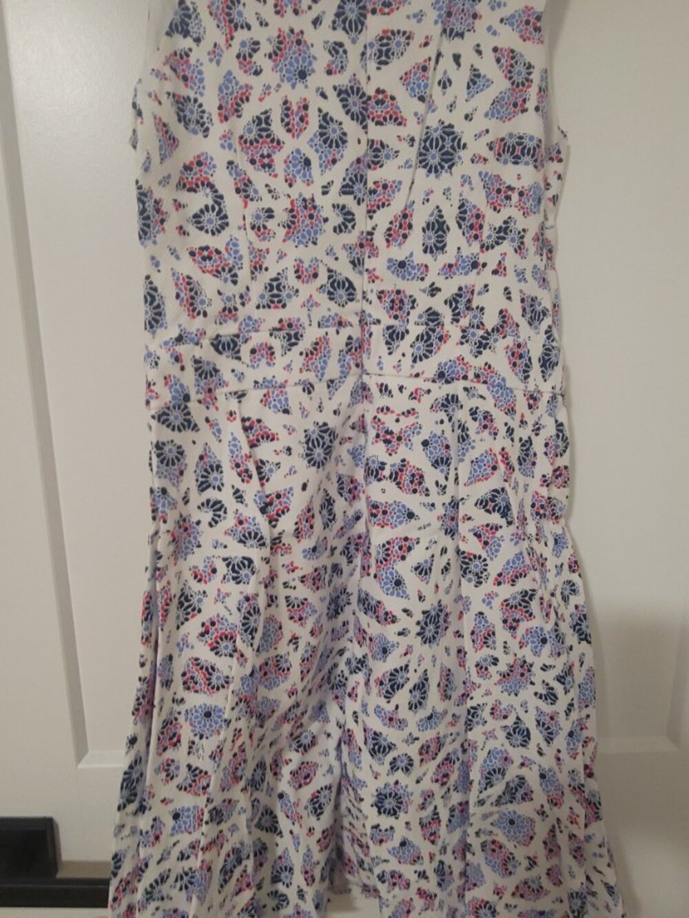 CeCe Floral Cutout A-Line Dress - Blue & White Abstract Print - Size 2 - Picture 4 of 5